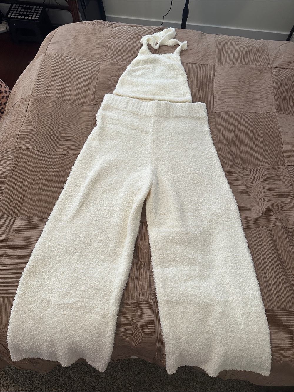 SKIMS Cozy Knit Matching Set Halter and  Wide-Leg Bottoms